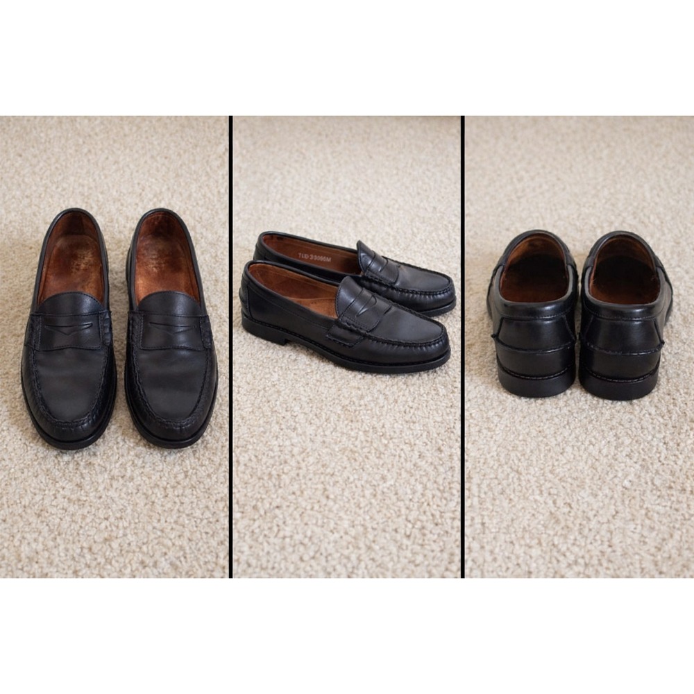 Allen Edmonds Men 10B Black Leather Penny Loafers Slip‑On Dress Shoes Made USA**